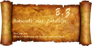 Babcsányi Zalán névjegykártya
