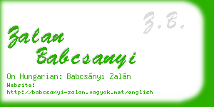 zalan babcsanyi business card